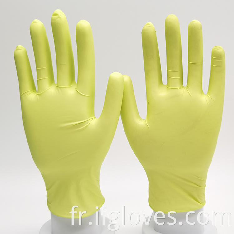 Gants de nitrile sans poudre blanc vert en gros avec des gants de nitrile